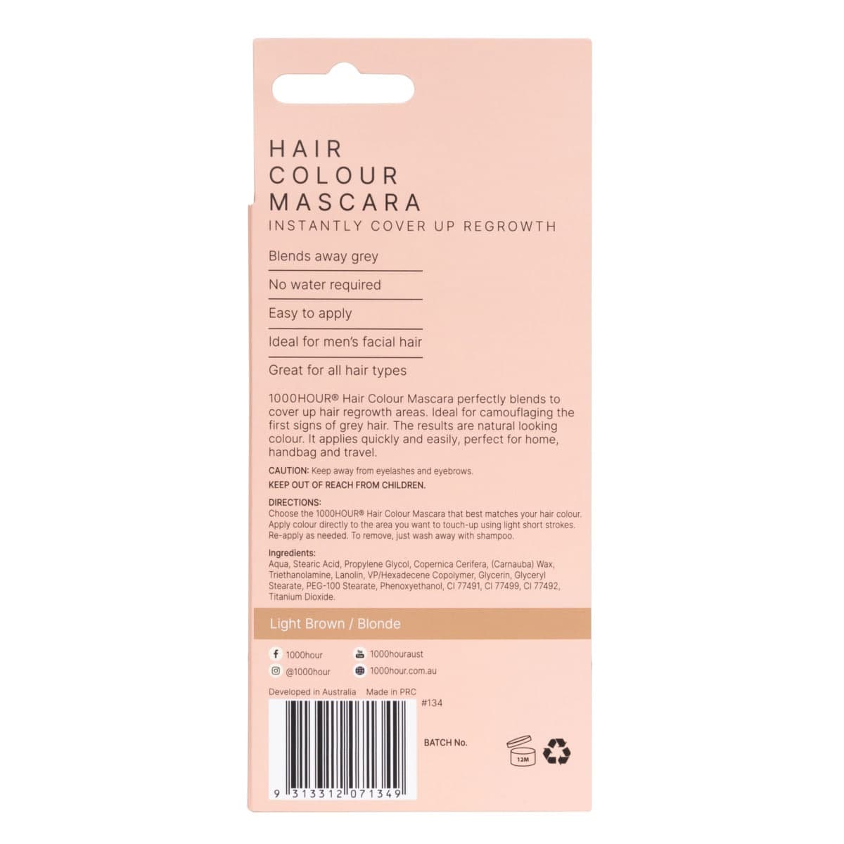 Thumbnail 1000 Hour Hair Colour Mascara Light Brown 12g