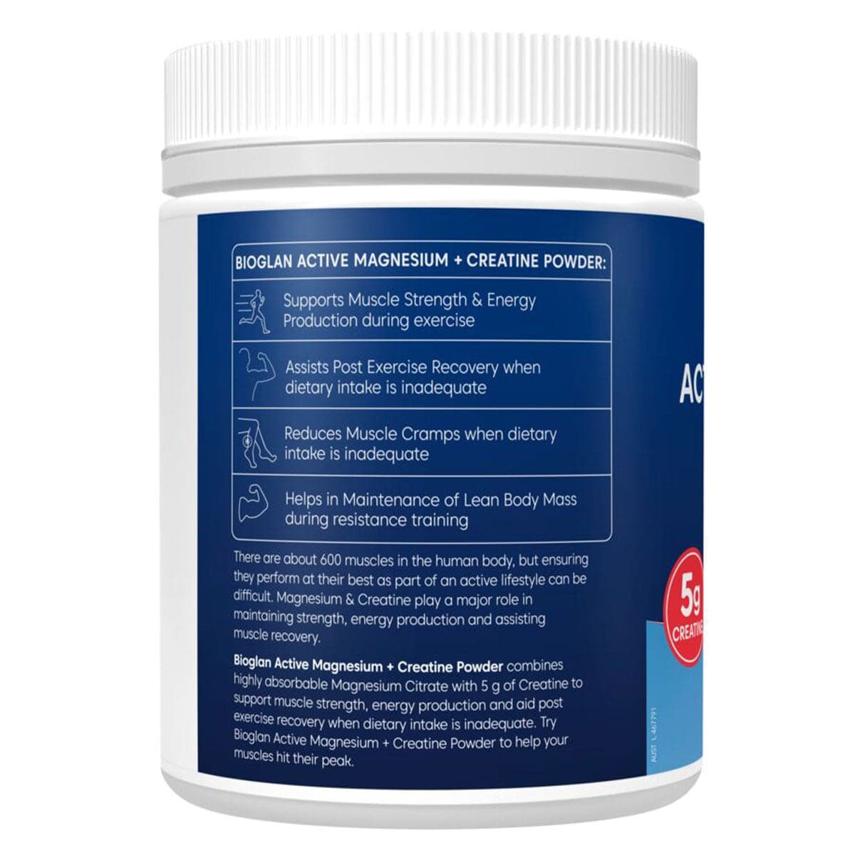 Thumbnail Bioglan Active Magnesium + Creatine Powder 300g