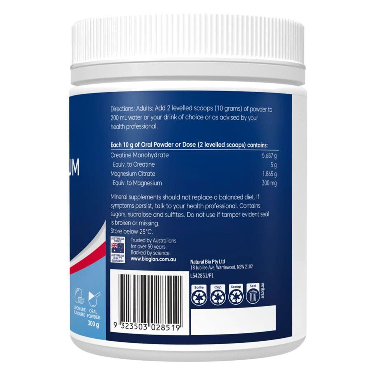 Thumbnail Bioglan Active Magnesium + Creatine Powder 300g