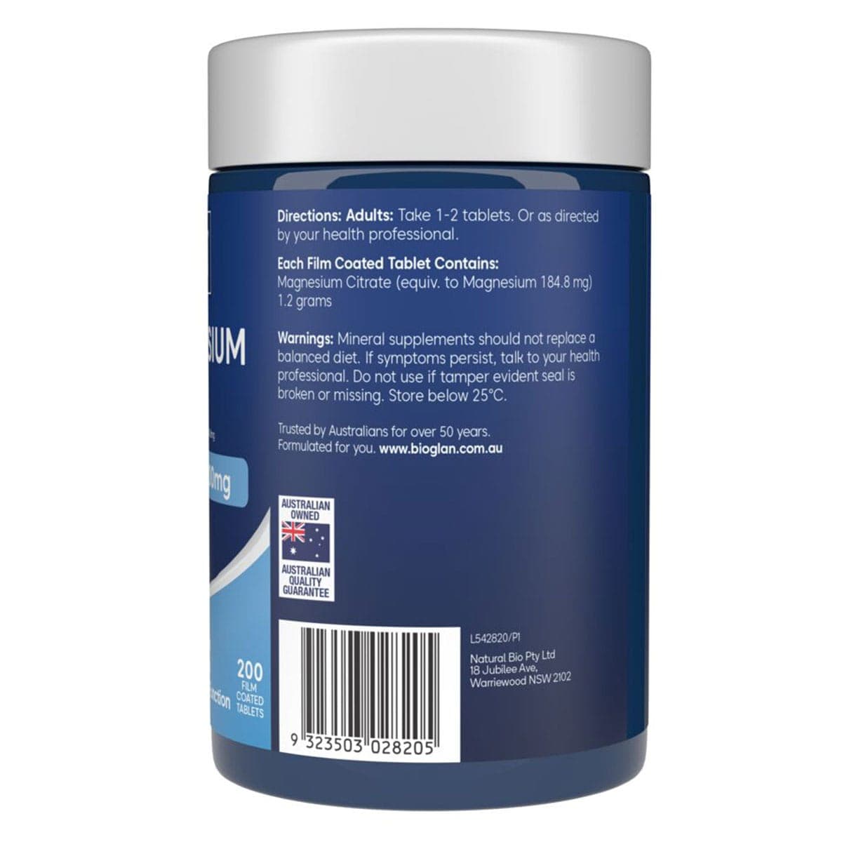 Thumbnail Bioglan Active Magnesium Citrate 200 Tablets