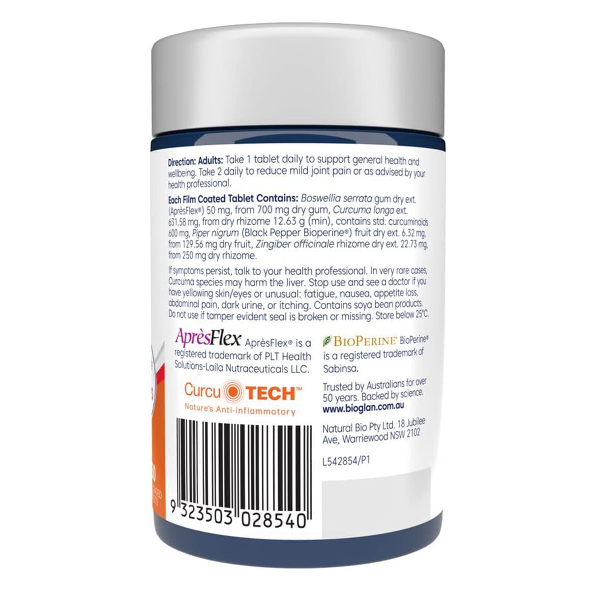 Thumbnail Bioglan Curcumin + Advanced Pain Relief 50 Tablets