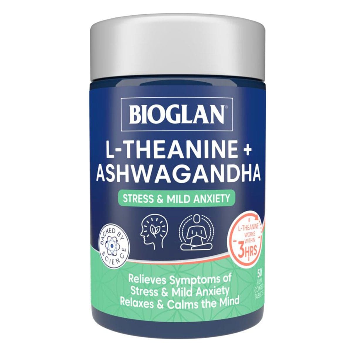 Thumbnail Bioglan L-Theanine + Ashwagandha 50 Tablets