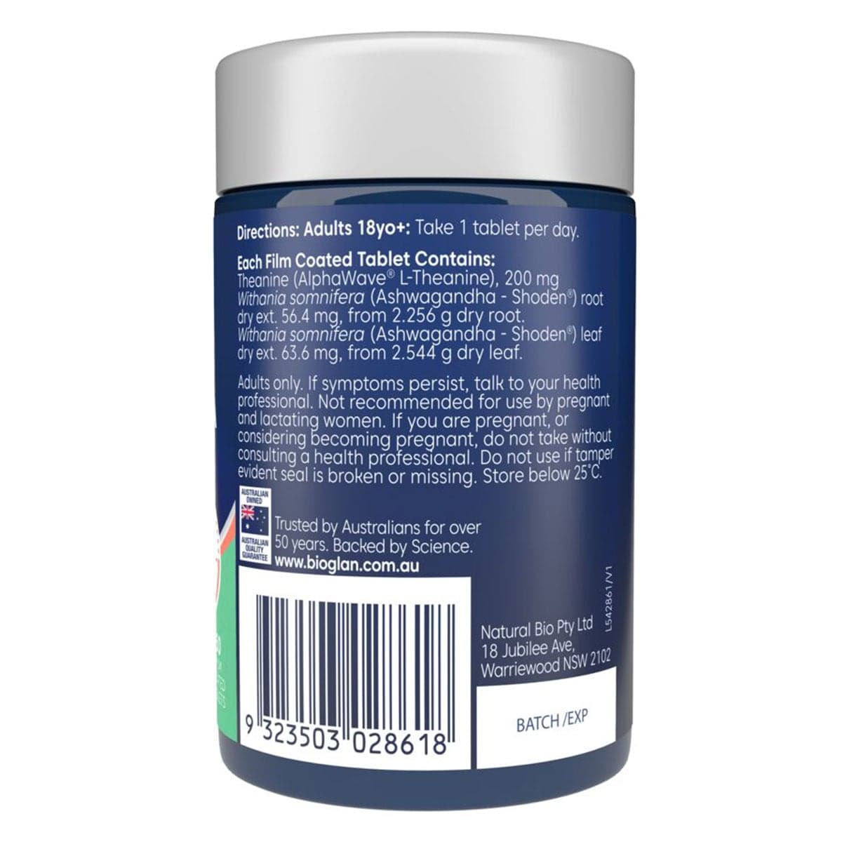 Thumbnail Bioglan L-Theanine + Ashwagandha 50 Tablets