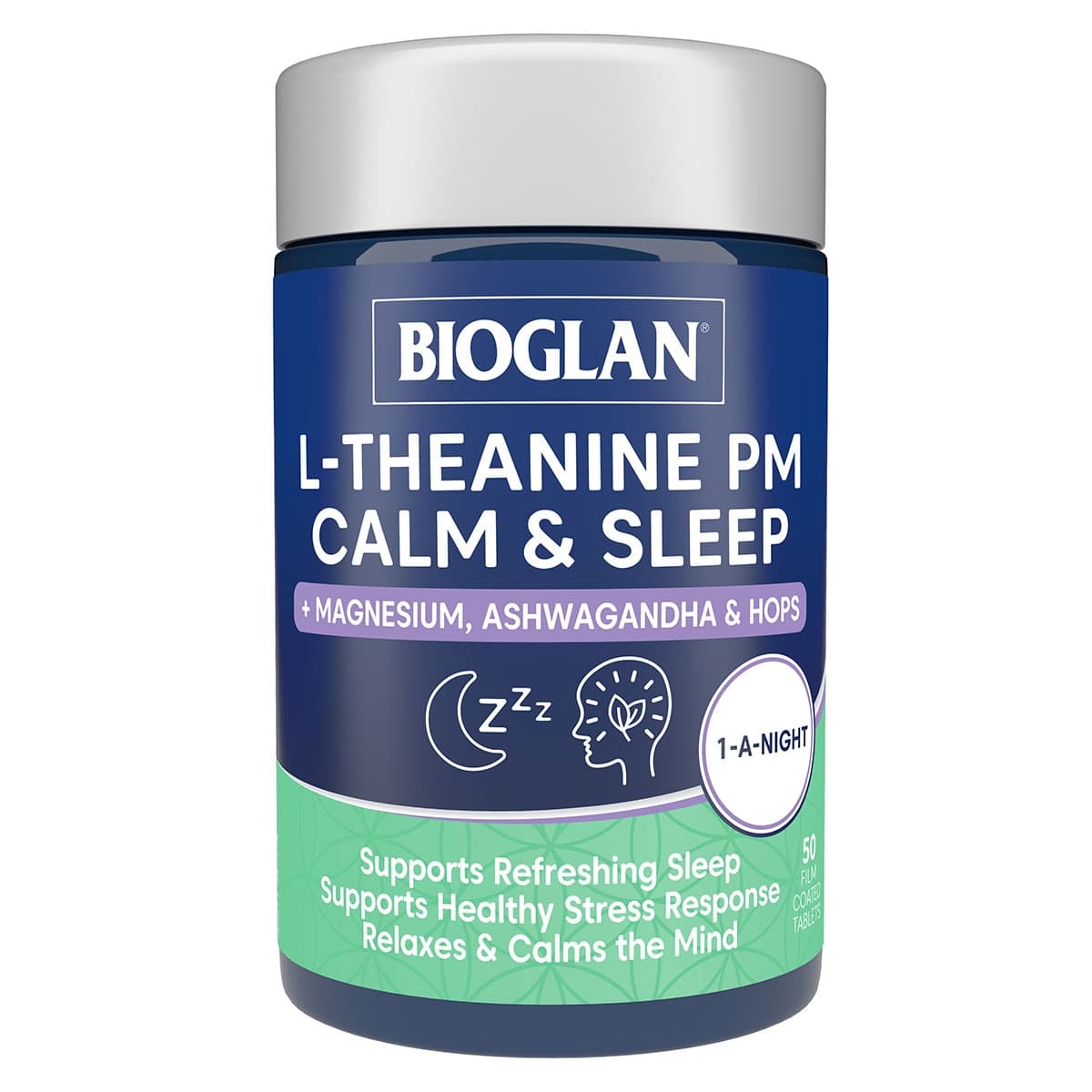 Thumbnail Bioglan L-Theanine PM Calm + Sleep 50 Tablets
