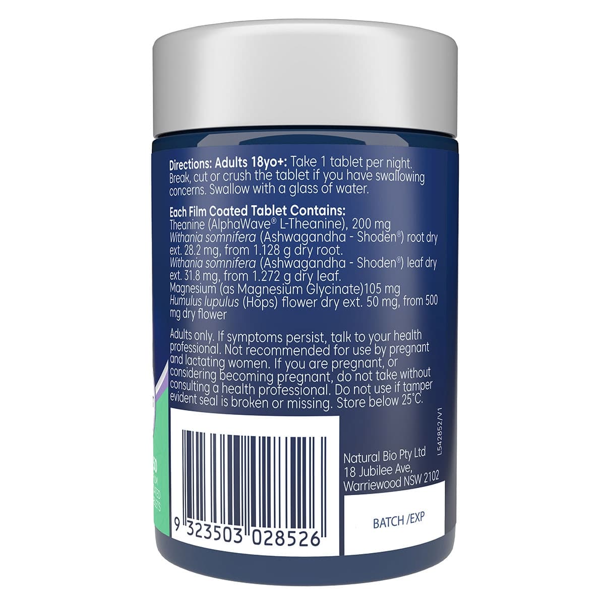 Thumbnail Bioglan L-Theanine PM Calm + Sleep 50 Tablets