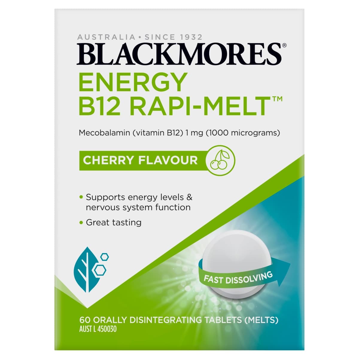 Thumbnail Blackmores Energy B12 Rapi-Melt 1000mcg Tablets 60 Pack