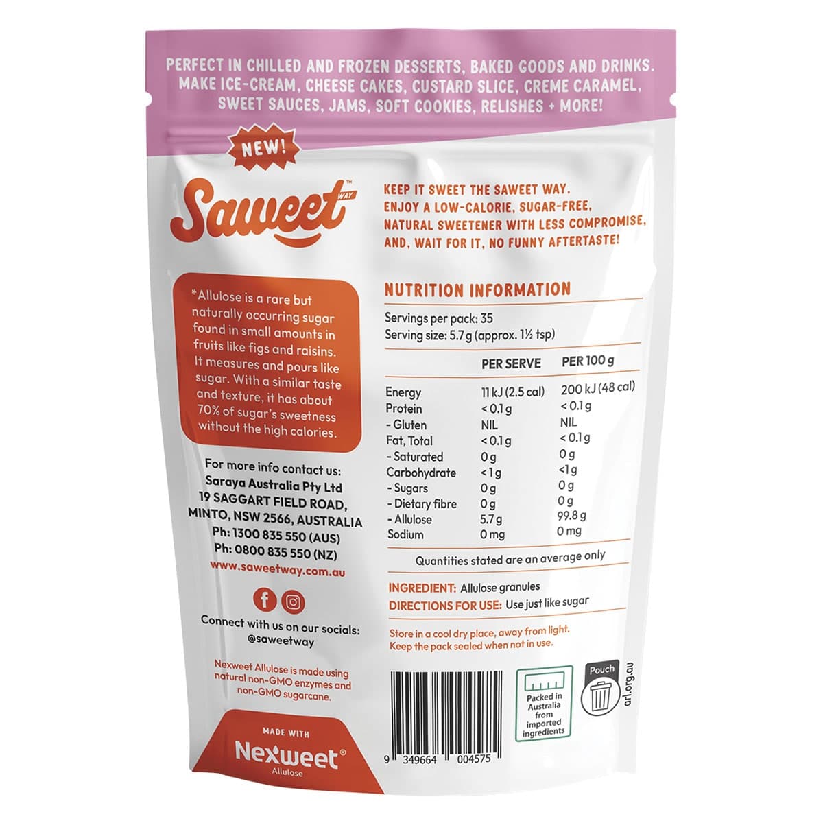 Thumbnail Saweet Way Pure Allulose Natural Sweetener Granules 200g