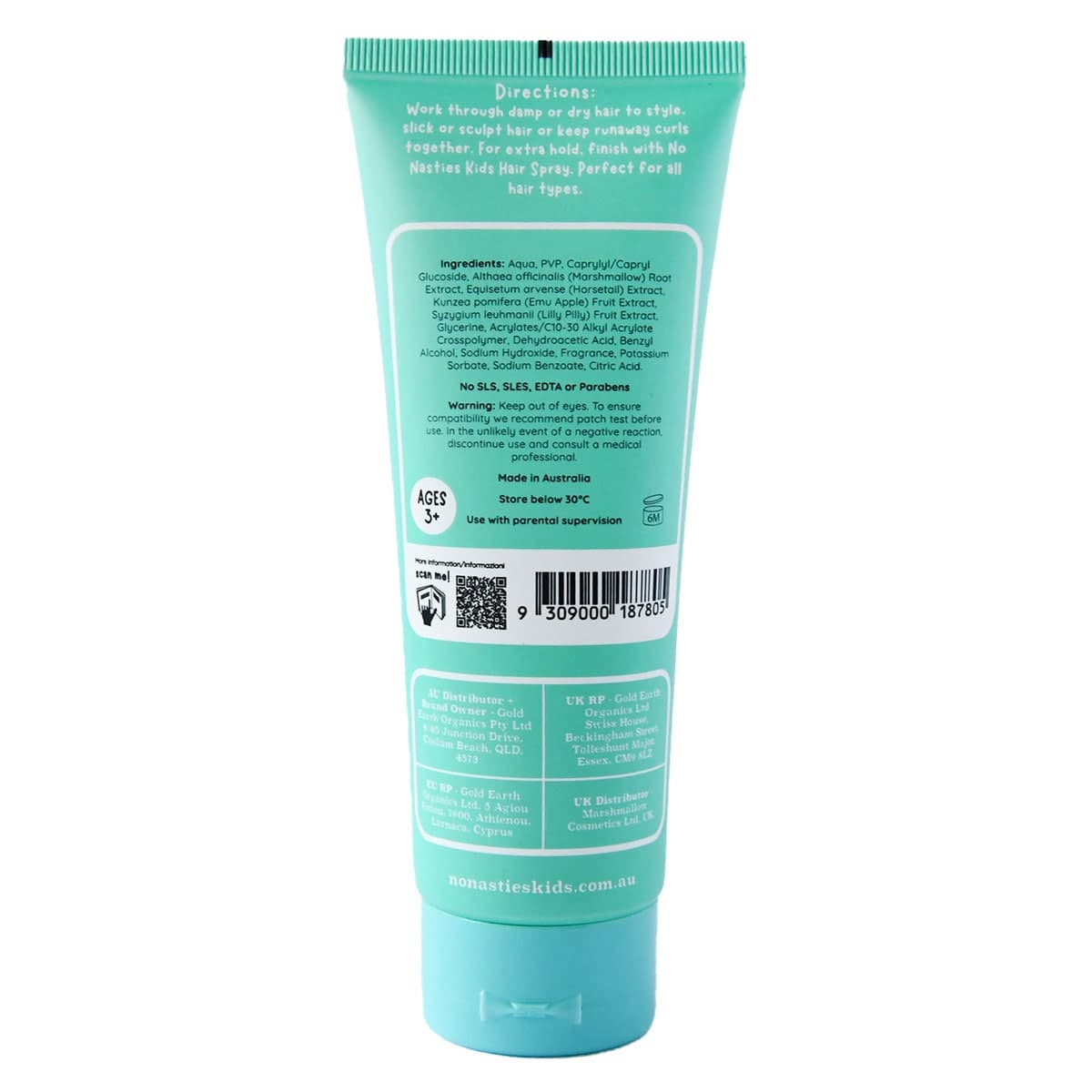 Thumbnail No Nasties Plant Based Kids Hair Gel Zesty Lime & Fresh Mint 125ml