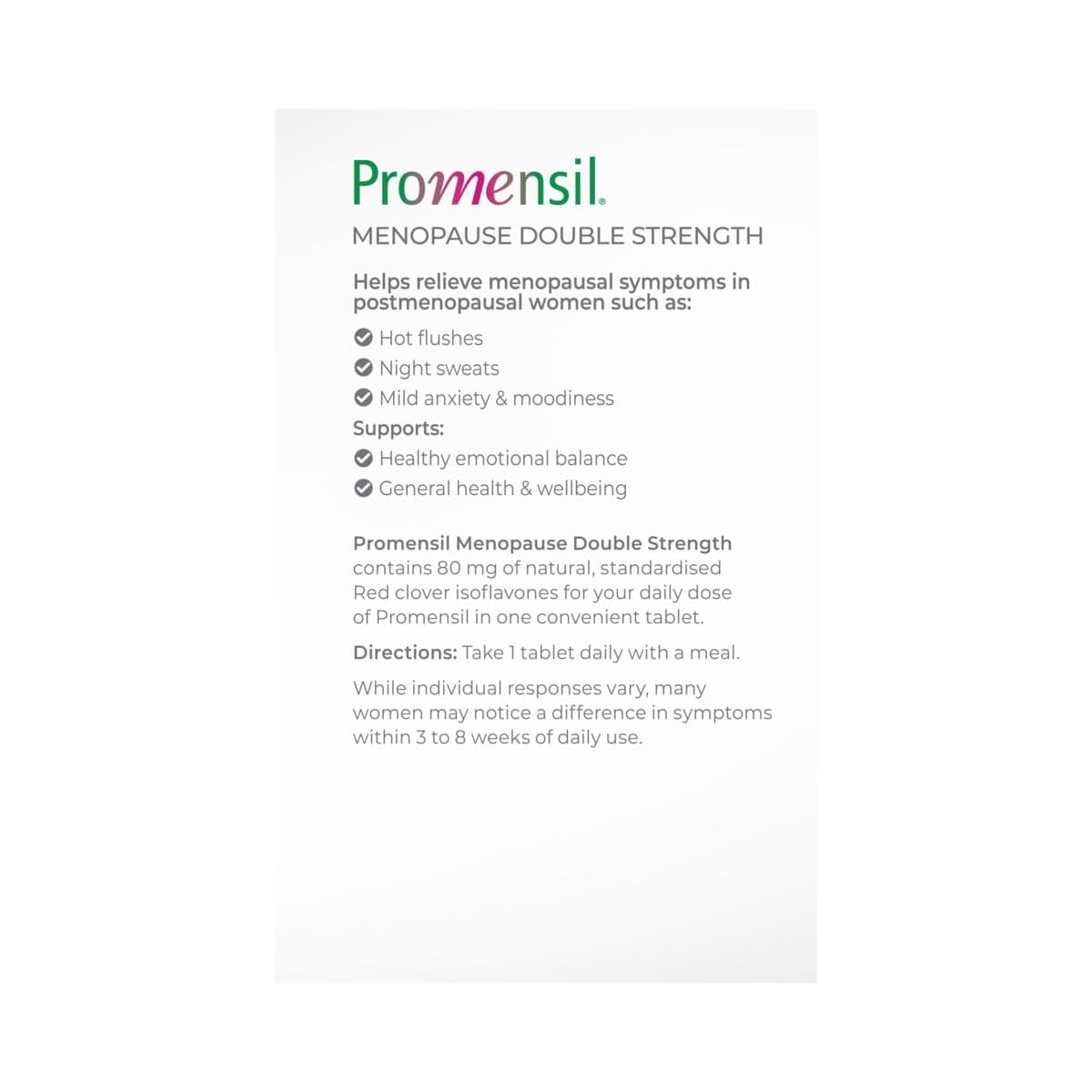 Thumbnail Promensil Menopause Double Strength 30 Tablets