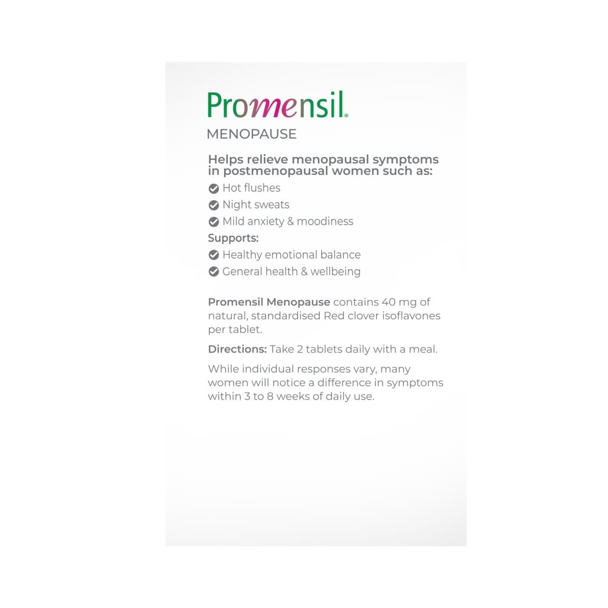 Thumbnail Promensil Menopause 90 Tablets
