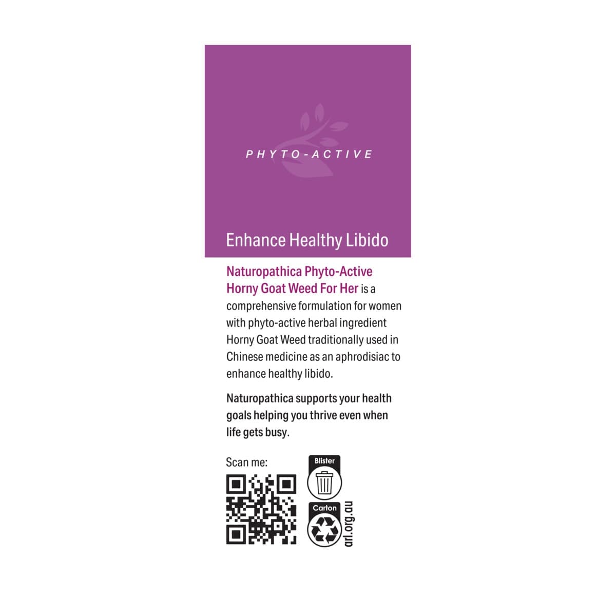 Thumbnail Naturopathica Horny Goat Weed for Her 50 Tablets