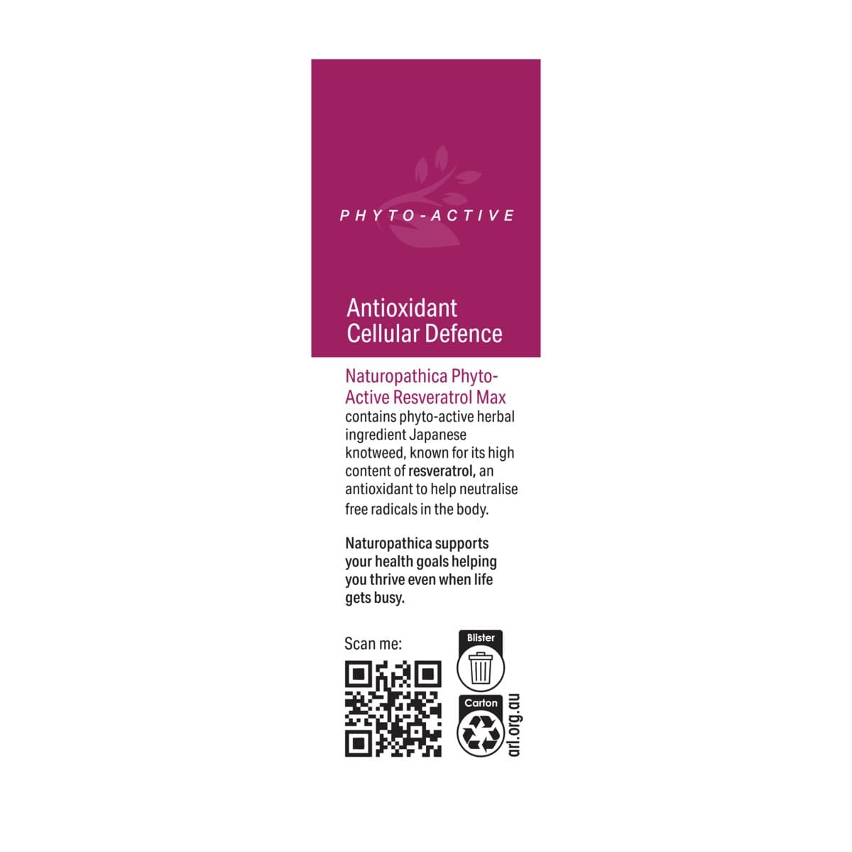 Thumbnail Naturopathica Resveratrol Max Antioxidant Rich 30 Tablets