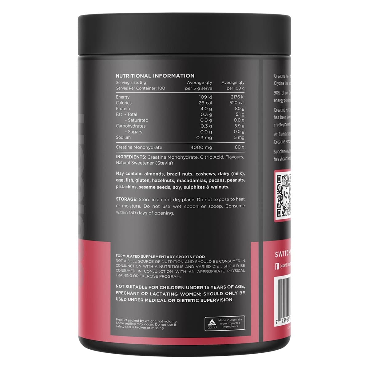 Thumbnail Switch Nutrition Creatine Monohydrate Powder Mango Passionfruit 500g