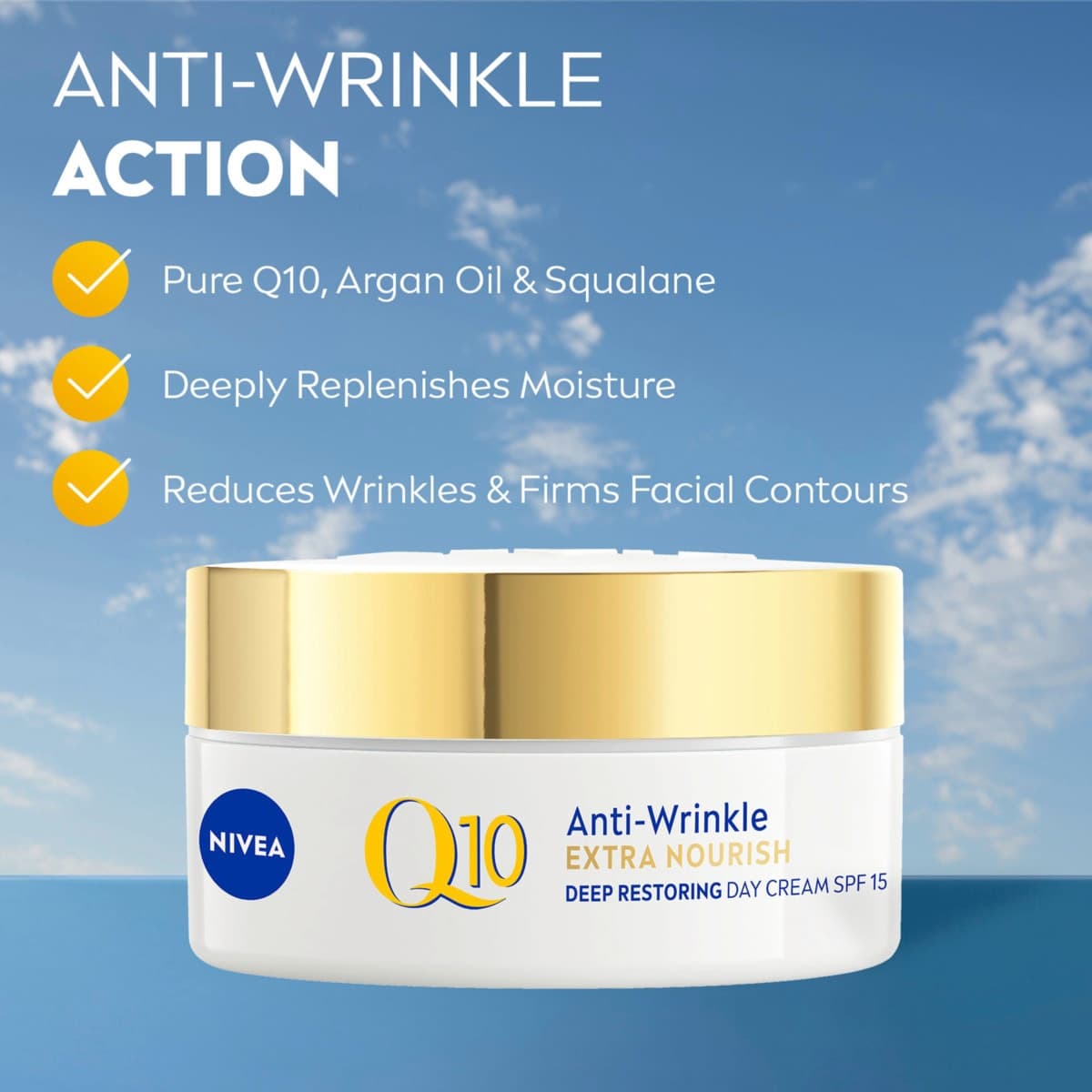 Thumbnail Nivea Q10 Anti-Wrinkle Extra Nourish Deep Restoring Day Cream SPF15 50ml