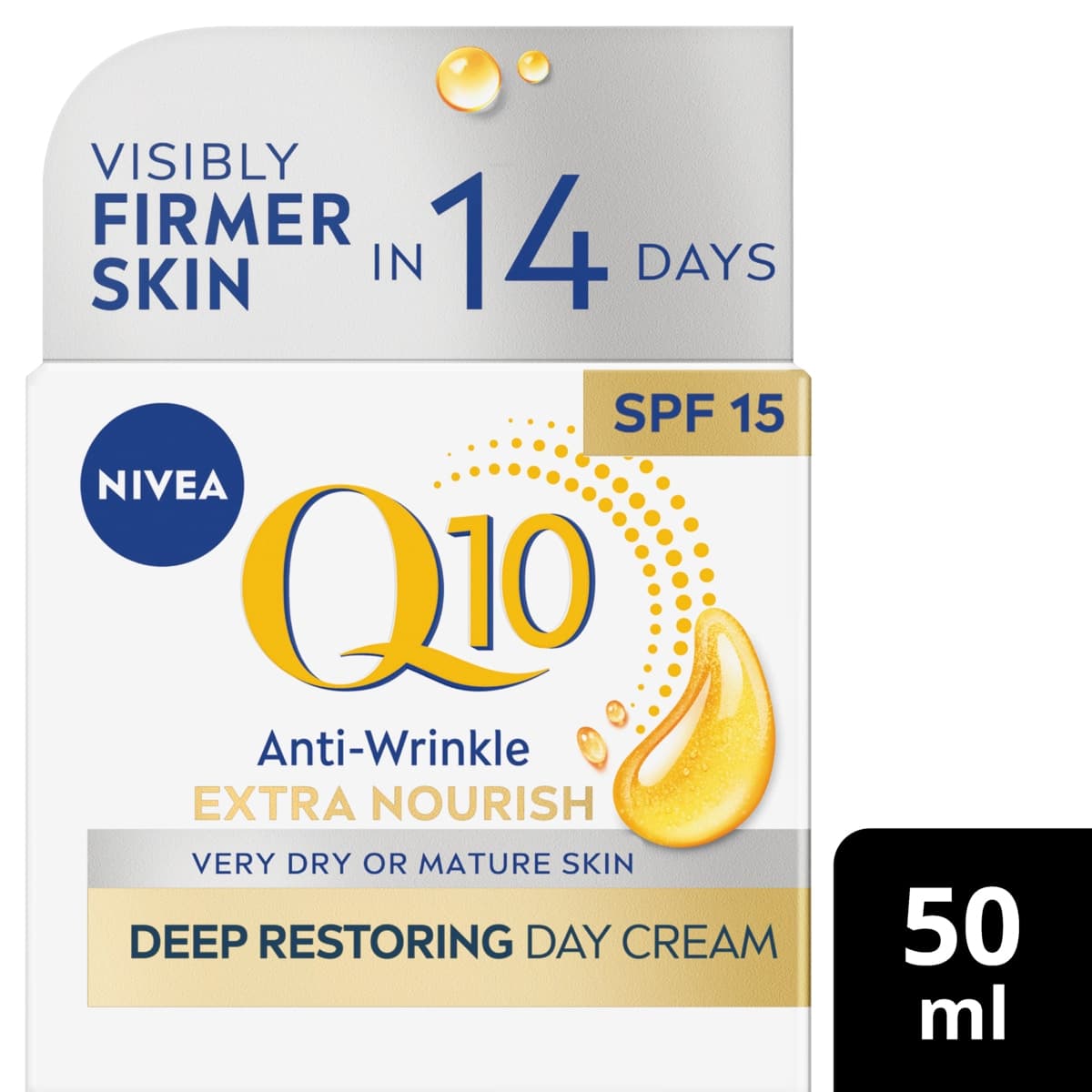 Thumbnail Nivea Q10 Anti-Wrinkle Extra Nourish Deep Restoring Day Cream SPF15 50ml