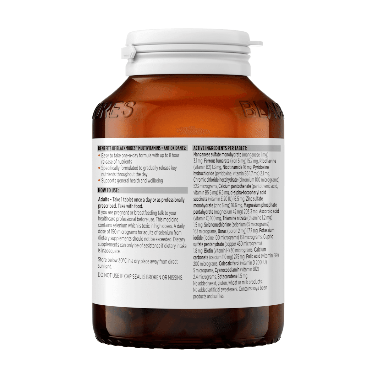 Thumbnail Blackmores Sustained Release Multi + Antioxidants 180 Tablets