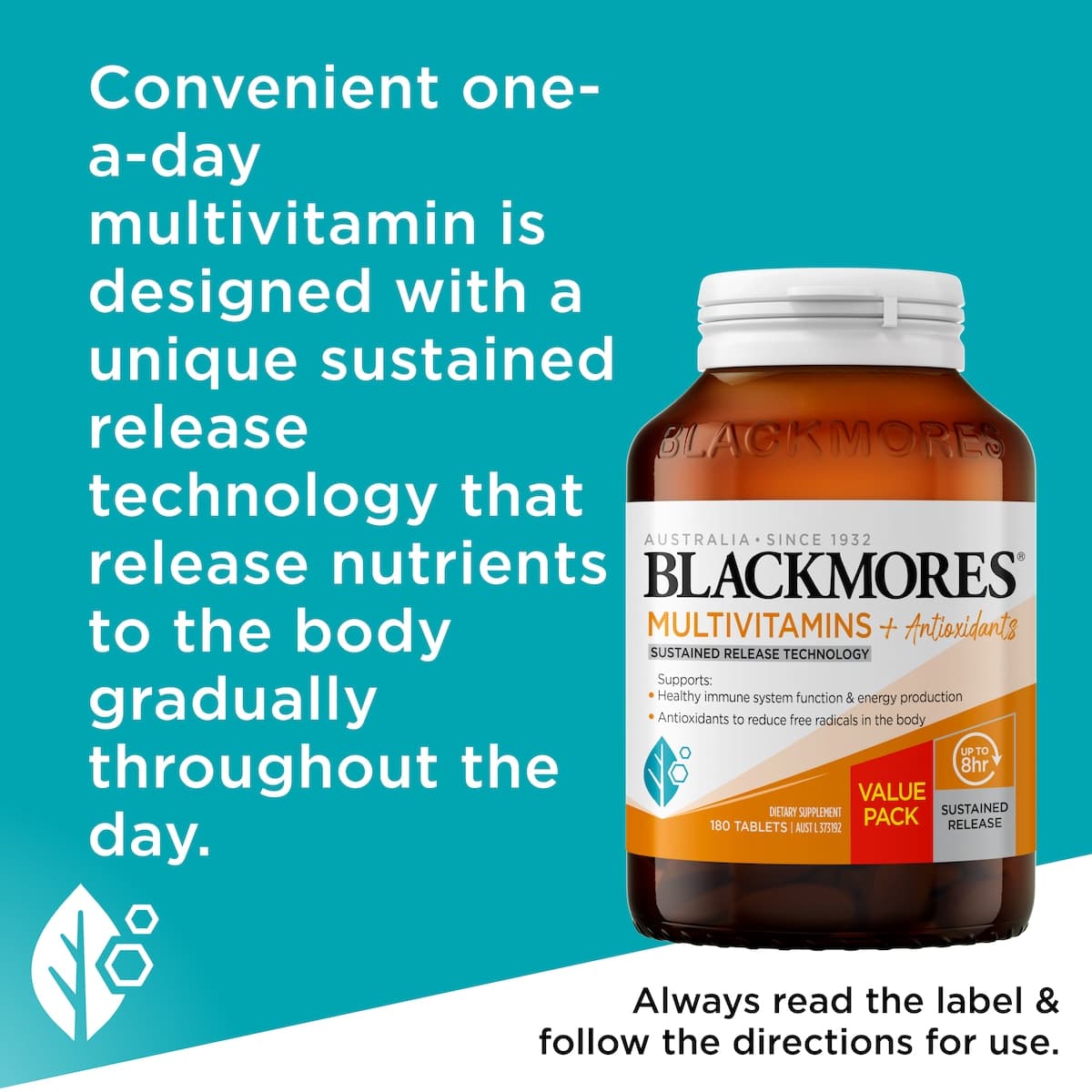 Thumbnail Blackmores Sustained Release Multi + Antioxidants 180 Tablets