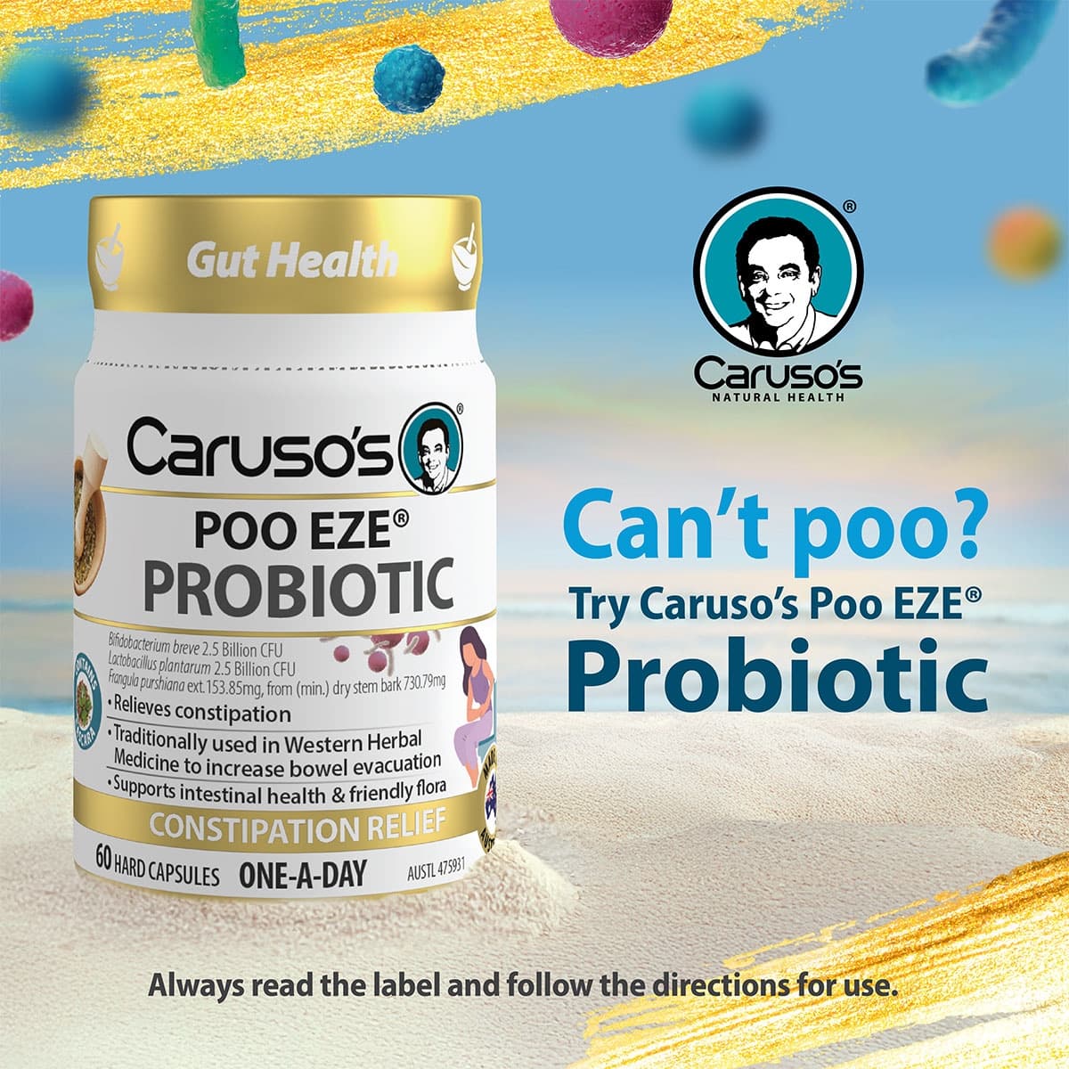 Thumbnail Carusos Probiotic - Poo Eze 60 Capsules