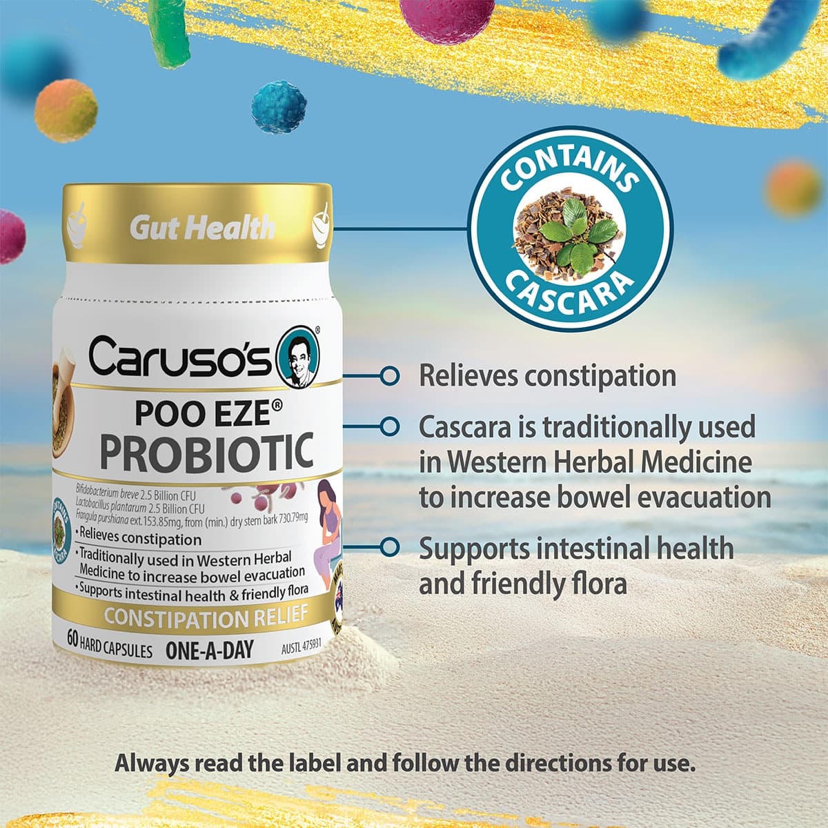 Thumbnail Carusos Probiotic - Poo Eze 60 Capsules