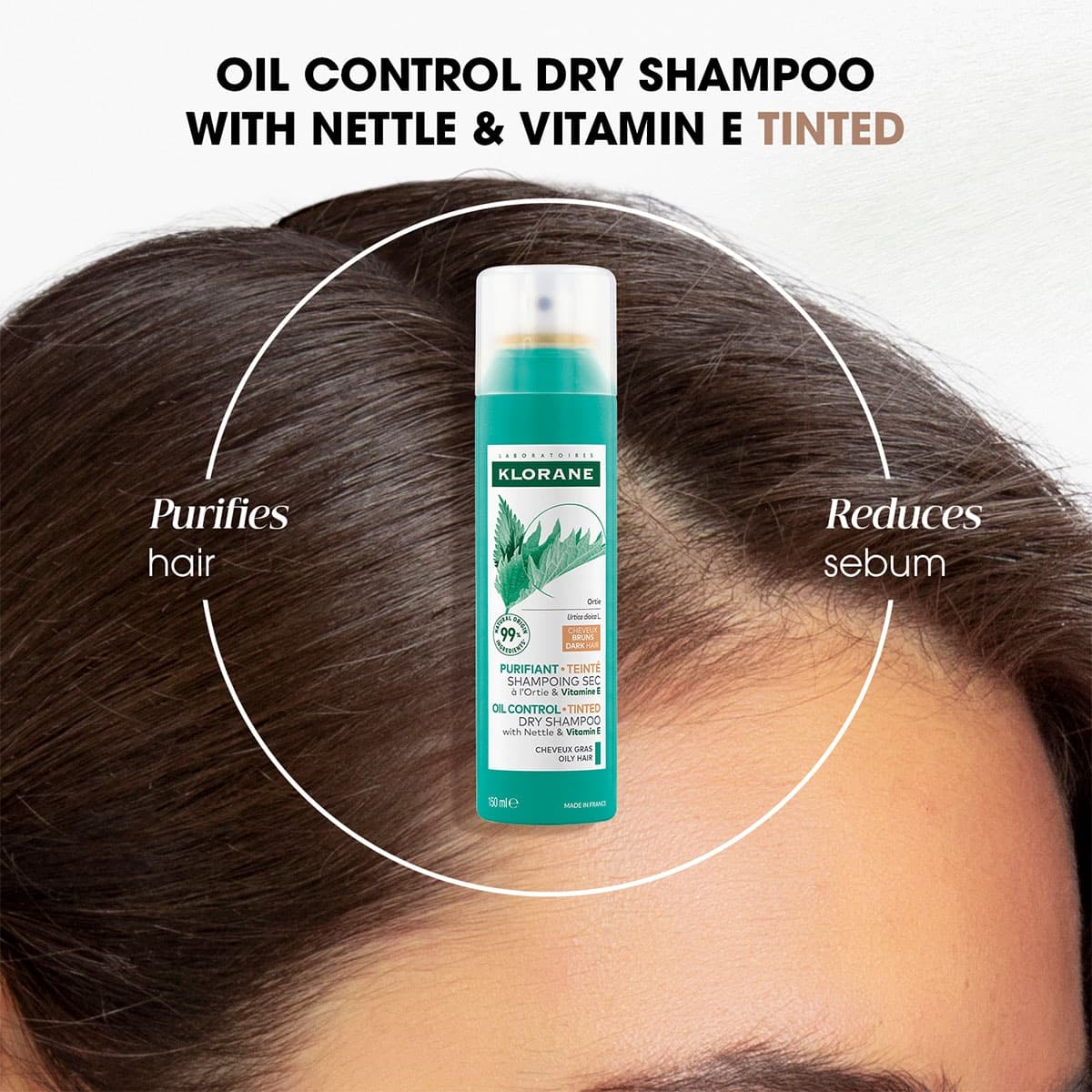 Thumbnail Klorane Dry Shampoo With Nettle Vitamin E Dark Hair 150ml