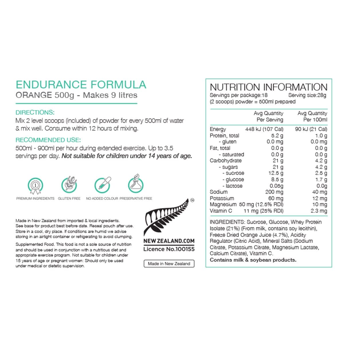 Thumbnail Pure Sports Nutrition Endurance Formula Orange 500g