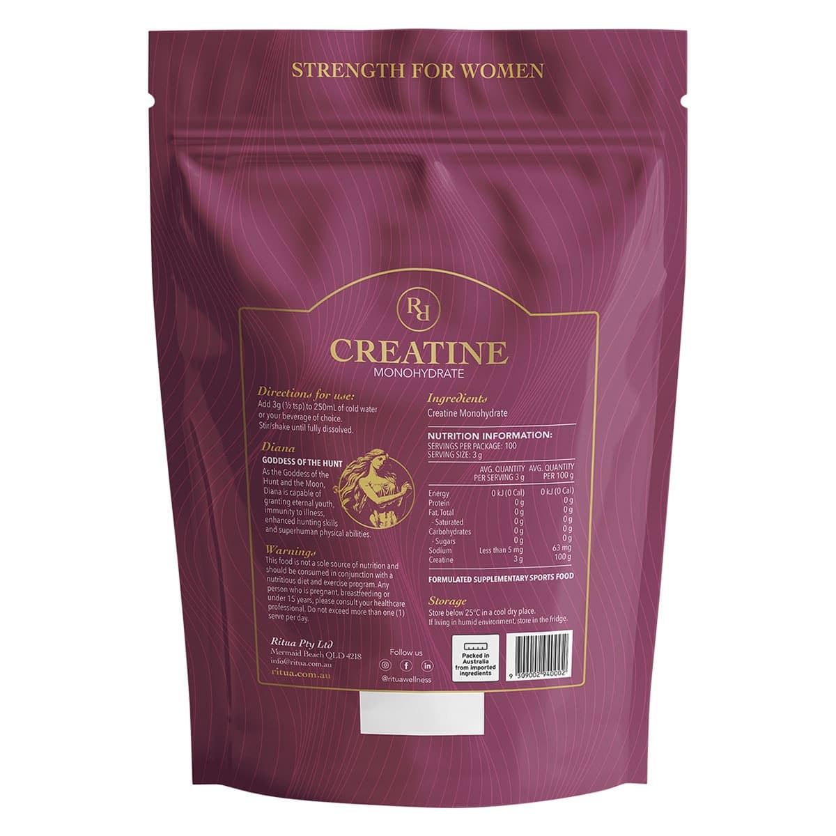 Thumbnail Ritua Creatine Monohydrate Powder Strength For Women 300g