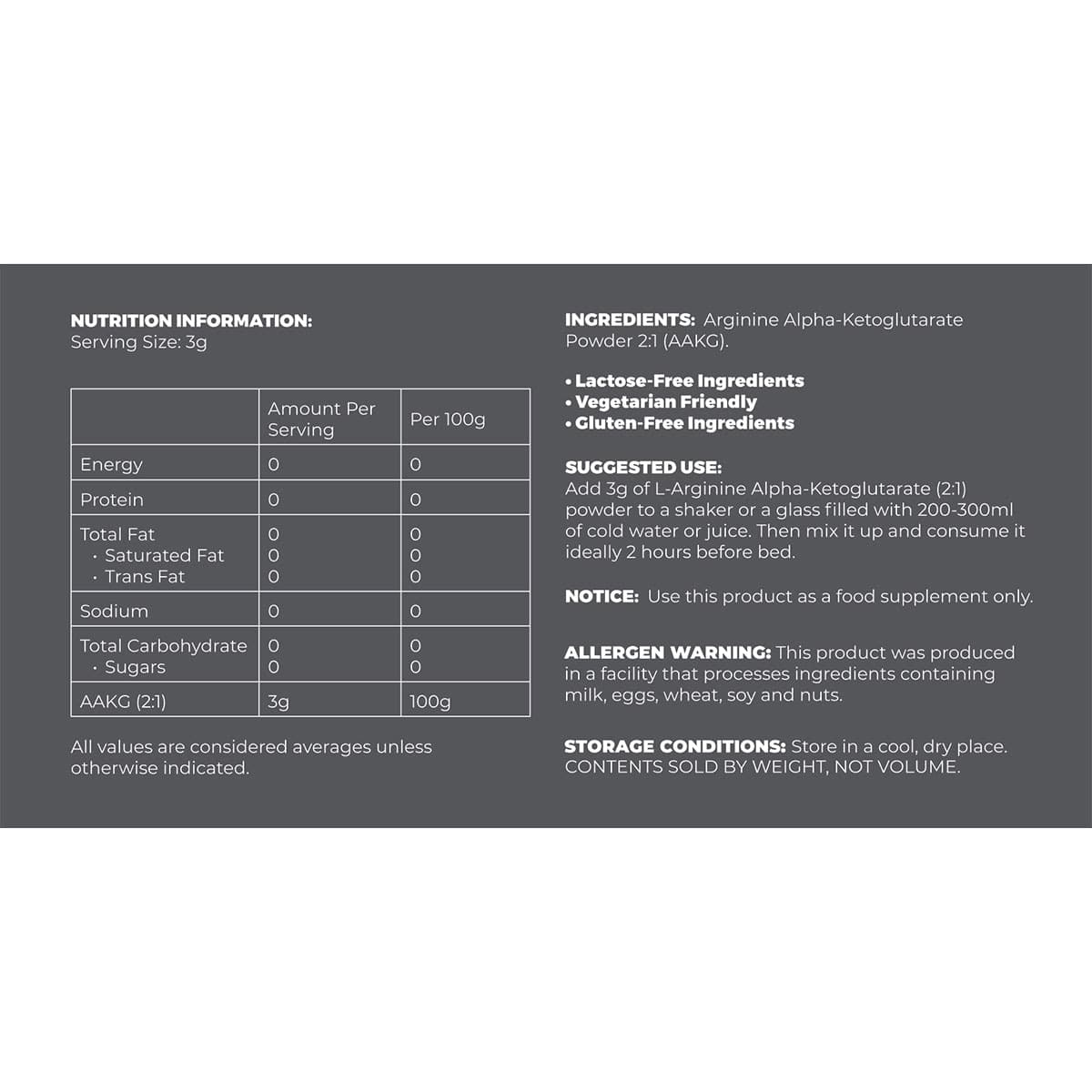 Thumbnail Pure Product Australia L-Arginine Alpha-Ketoglutarate 2:1 (AAKG) 500g