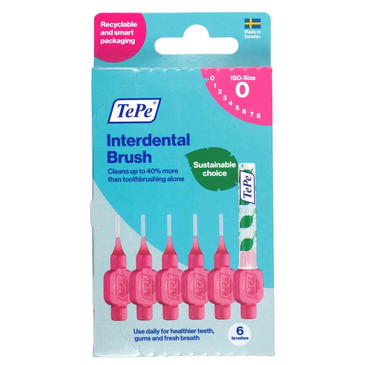Thumbnail TePe Interdental Brush 0.4mm Pink 6 Pack