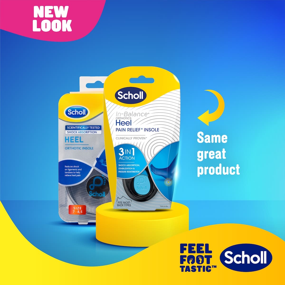 Thumbnail Scholl In-balance Heel Pain Relief Orthotic Insole Medium 1 Pair