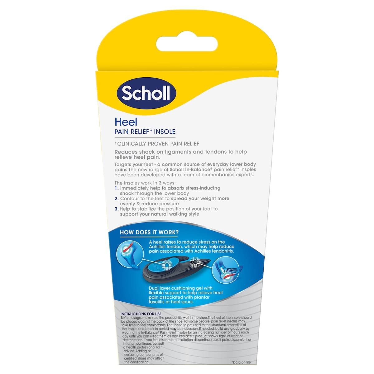 Thumbnail Scholl In-balance Heel Pain Relief Orthotic Insole Large 1 Pair