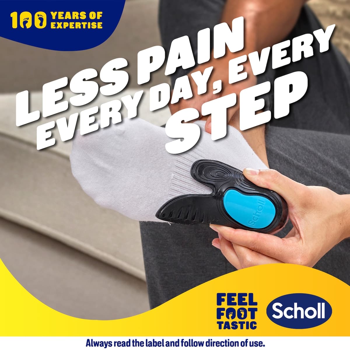 Thumbnail Scholl In-balance Heel Pain Relief Orthotic Insole Large 1 Pair