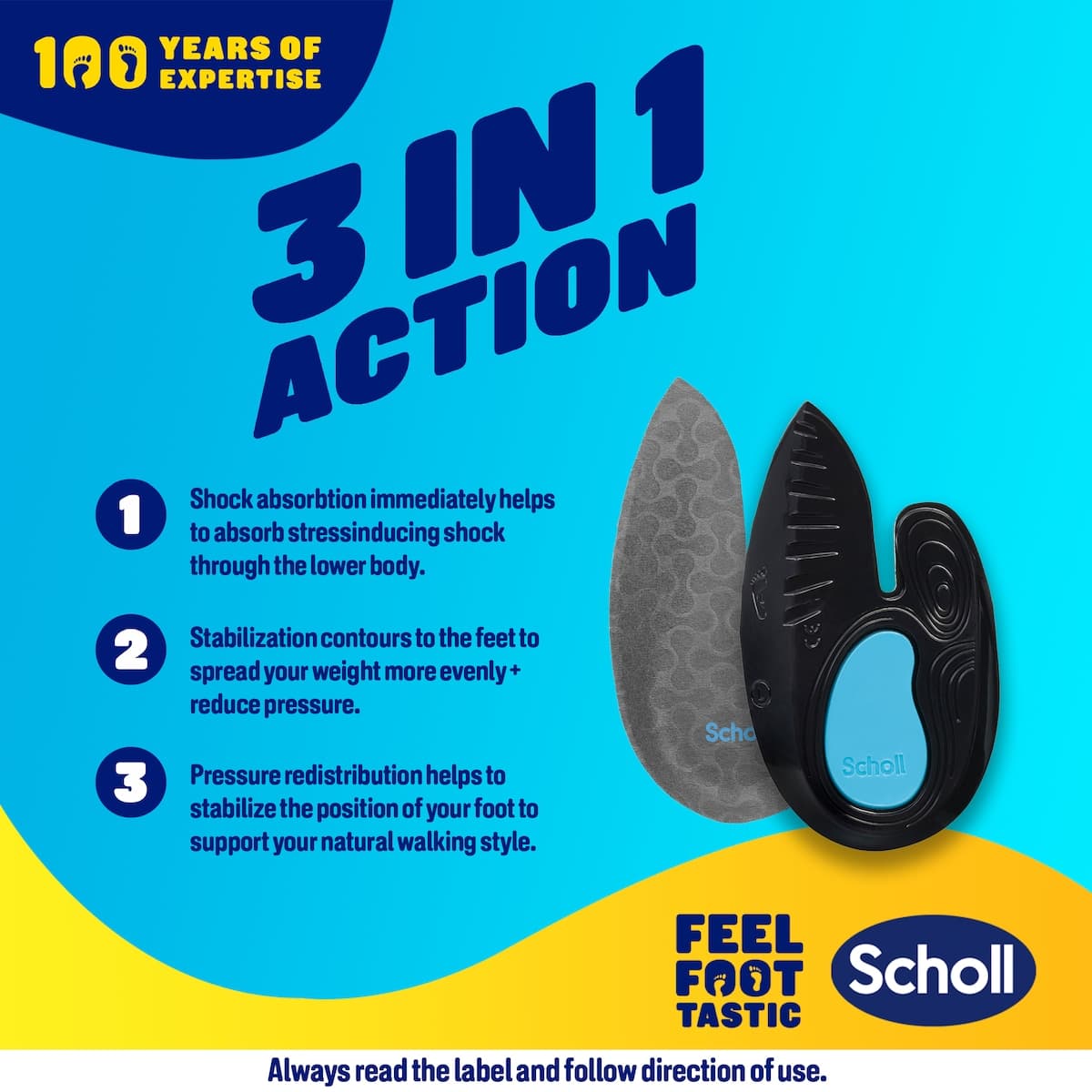 Thumbnail Scholl In-balance Heel Pain Relief Orthotic Insole Large 1 Pair
