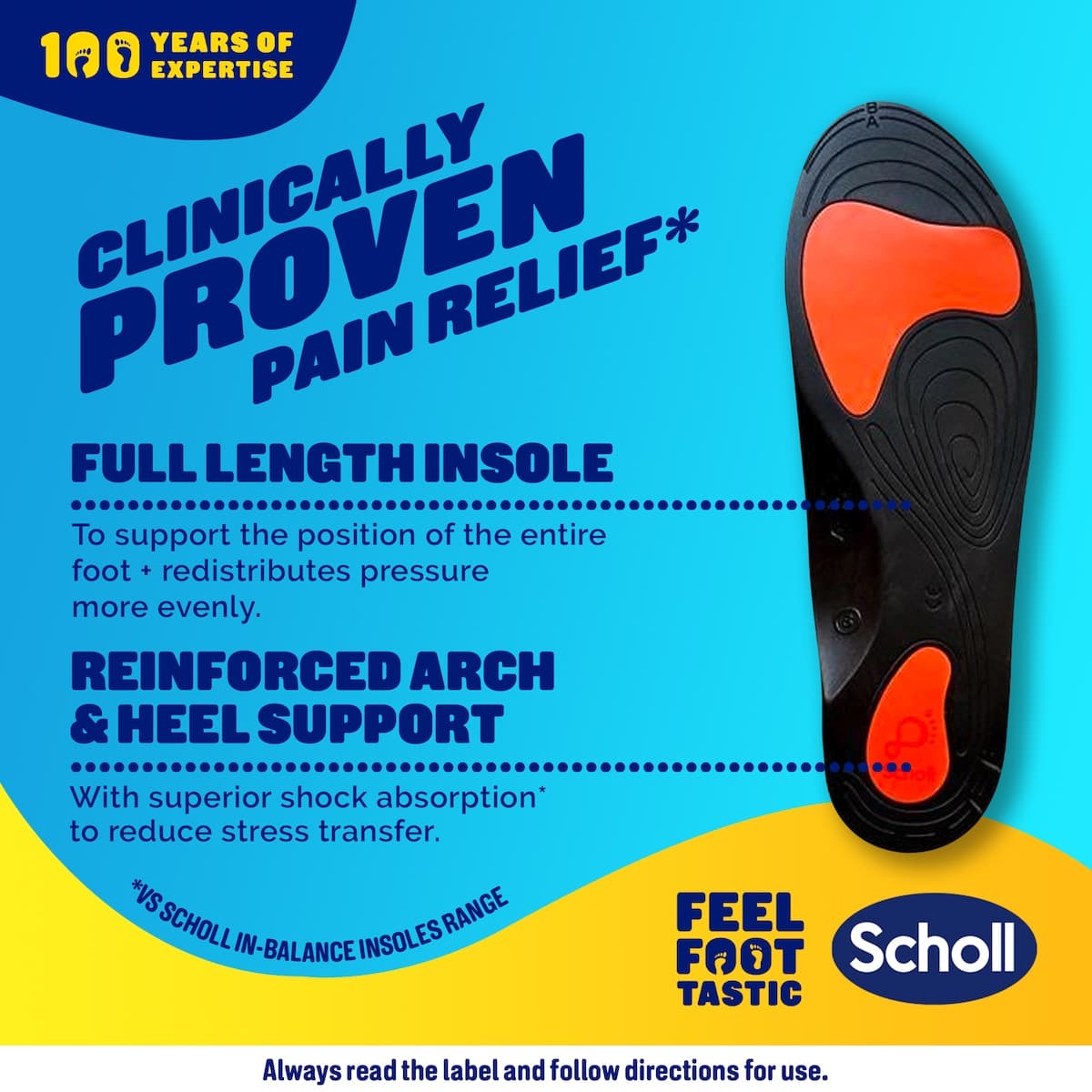 Thumbnail Scholl In-balance Lower Back Pain Relief Orthotic Insole Large 1 Pair