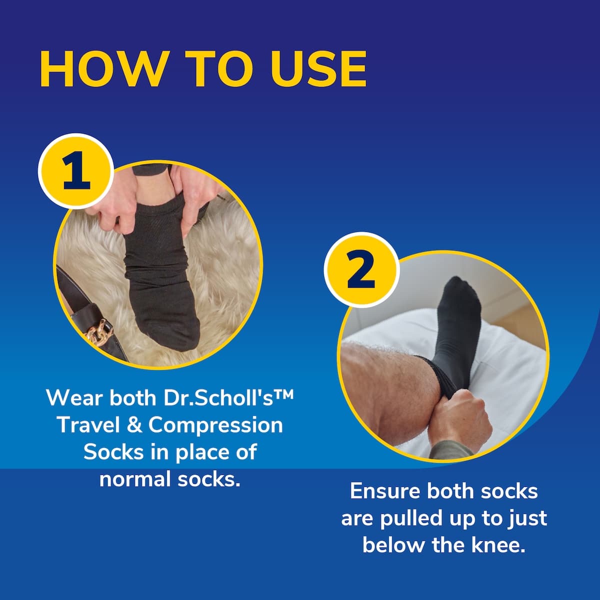 Thumbnail Scholl Travel & Compression Socks Black Unisex M9-M12/W9.5-W11 - 1 Pair