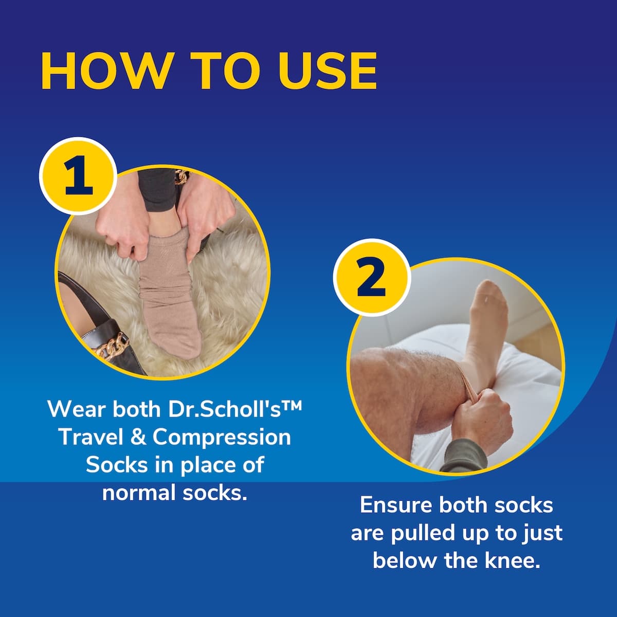 Thumbnail Scholl Travel & Compression Socks Natural Size AU W6-W8 -1 Pair