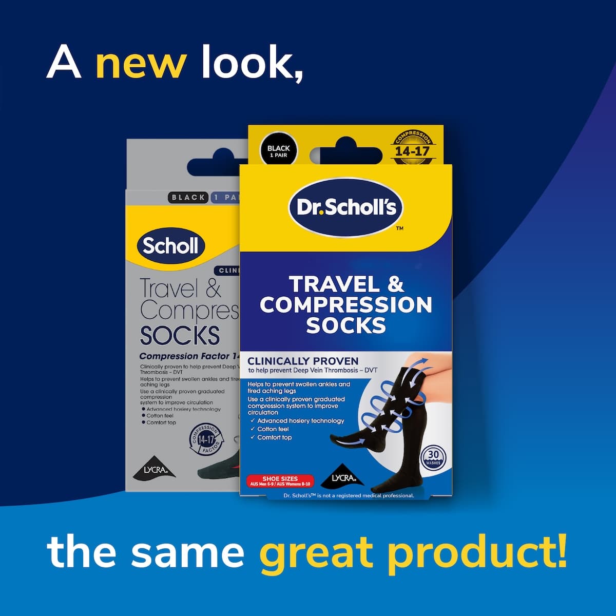 Thumbnail Scholl Travel & Compression Socks Black Unisex M6-M9/W8-W10 - 1 Pair