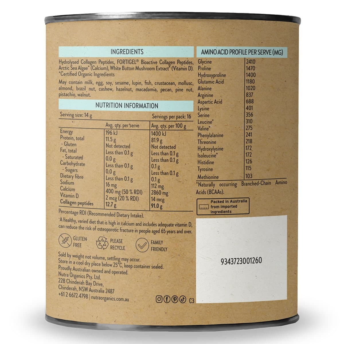 Thumbnail Nutra Naturals Collagen Body Bone Strength & Structure Powder 225g