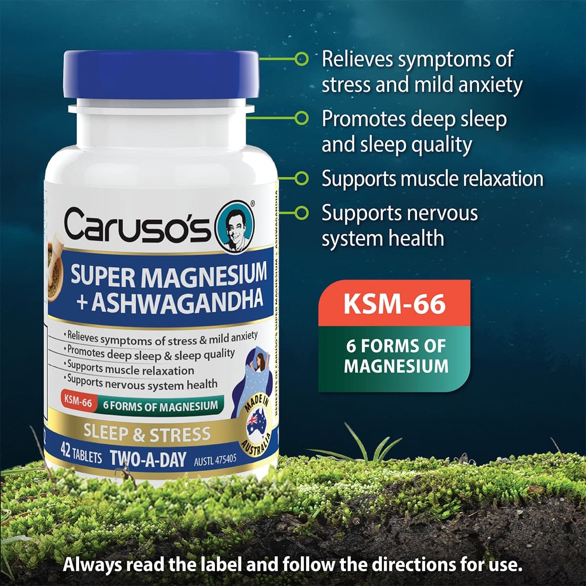 Thumbnail Carusos Super Magnesium + Ashwagandha 42 Tablets