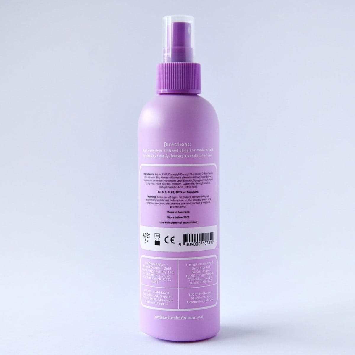 Thumbnail No Nasties Kids Plant Based Hair Spray Lavender & Lime 200ml