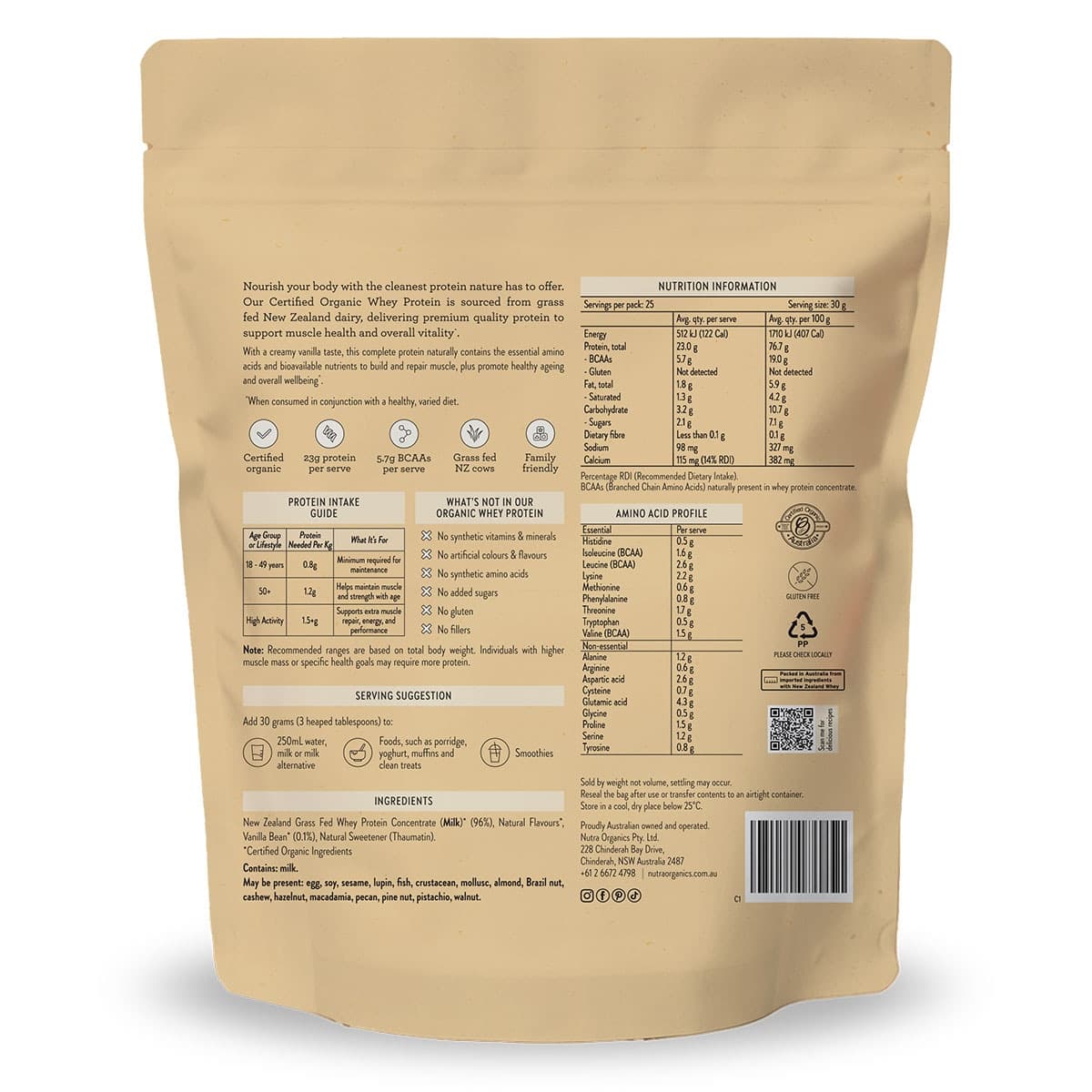 Thumbnail Nutra Naturals Organic Whey Protein Powder Vanilla 750g