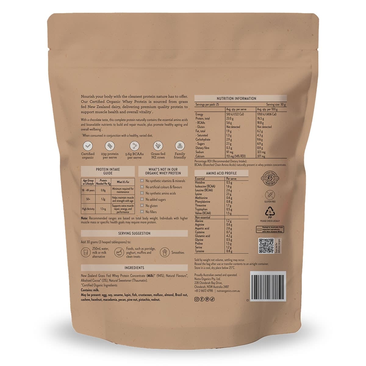Thumbnail Nutra Naturals Organic Whey Protein Powder Chocolate 750g