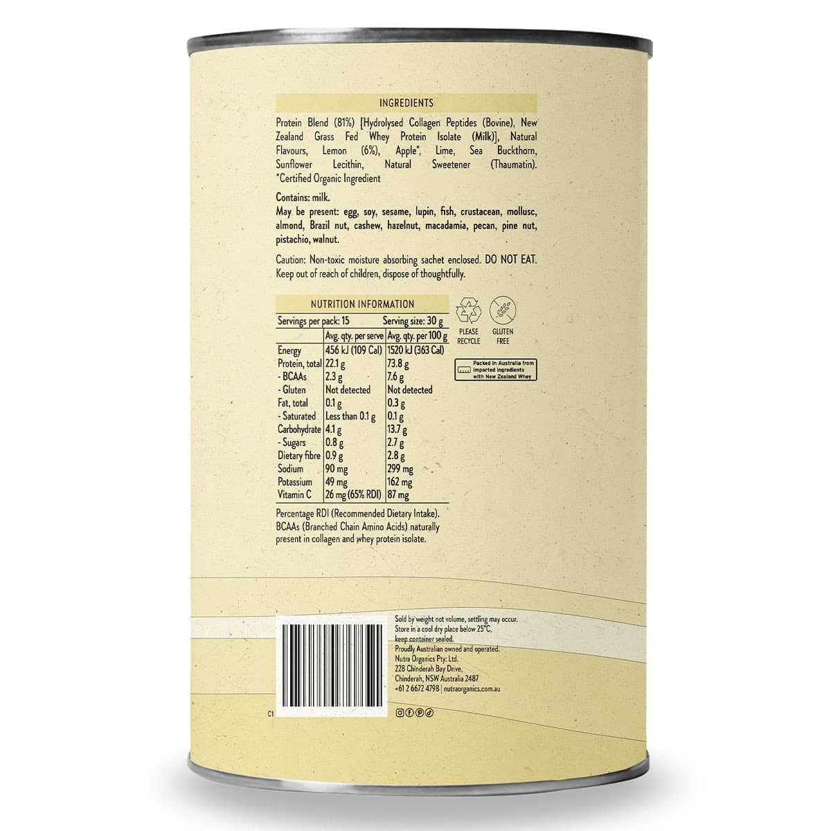 Thumbnail Nutra Naturals Protein Water Lemonade 450g