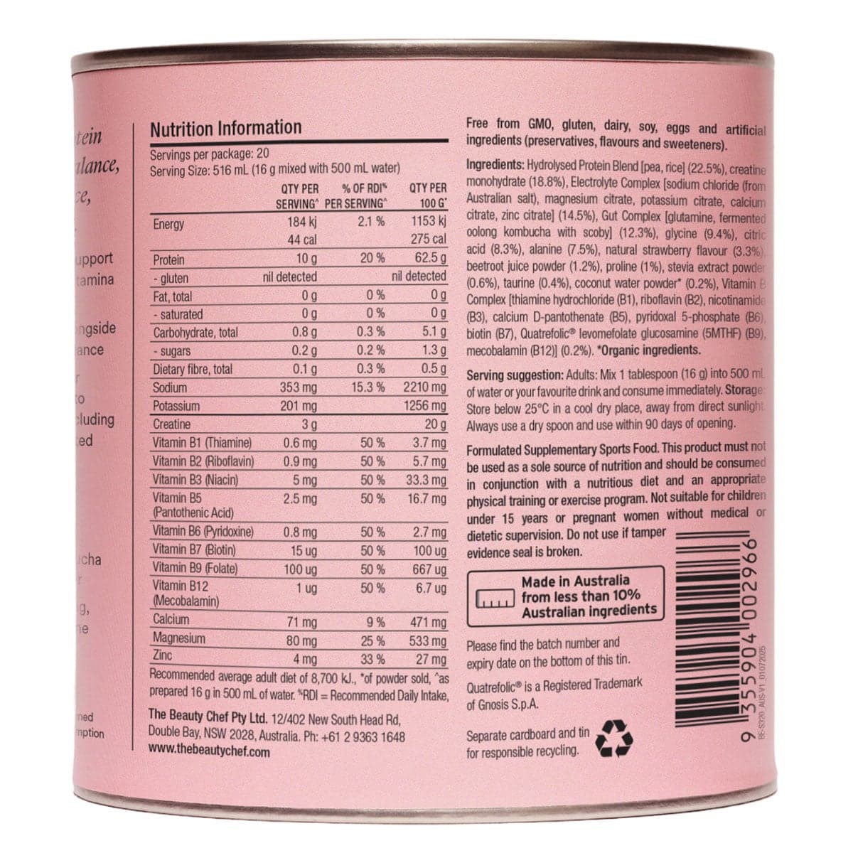 Thumbnail The Beauty Chef Body Electric Protein Water + Creatine 320g