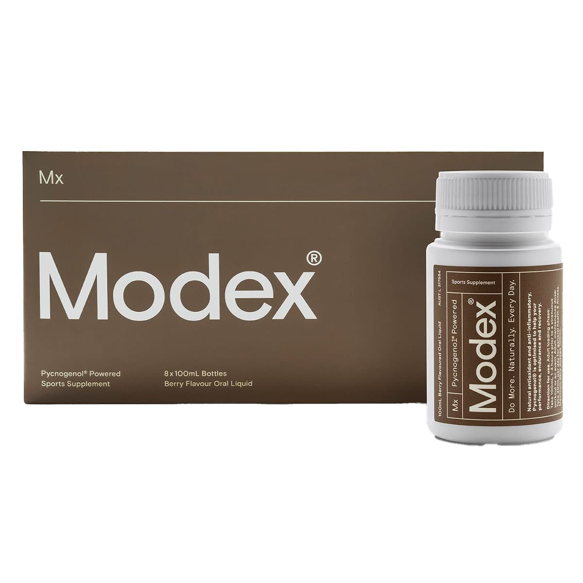 Thumbnail Modex Pycnogenol Performance Supplement Liquid Berry - 8 x 100ml
