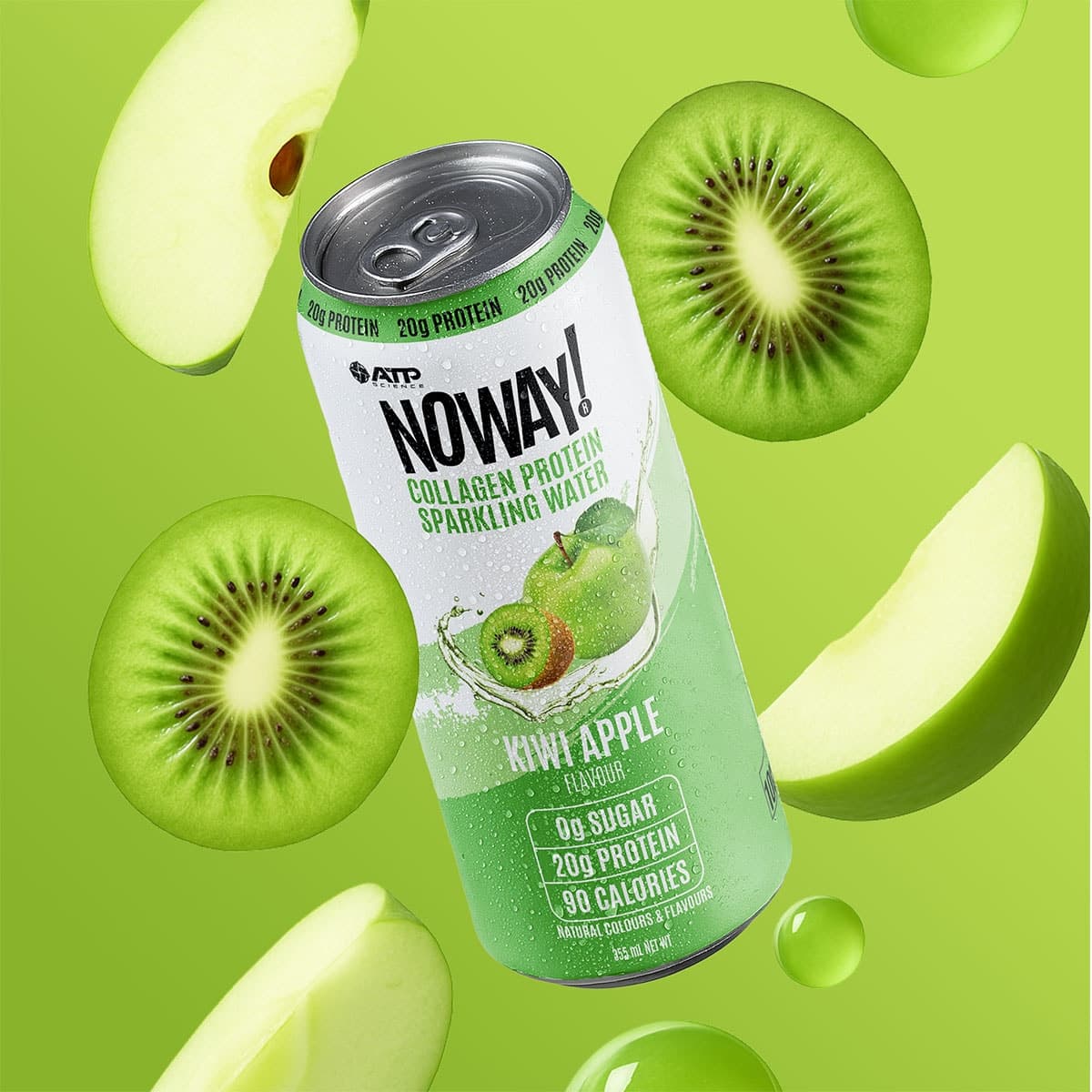 Thumbnail ATP Science Noway Collagen Protein Water Sparkling Water Kiwi Apple 355ml