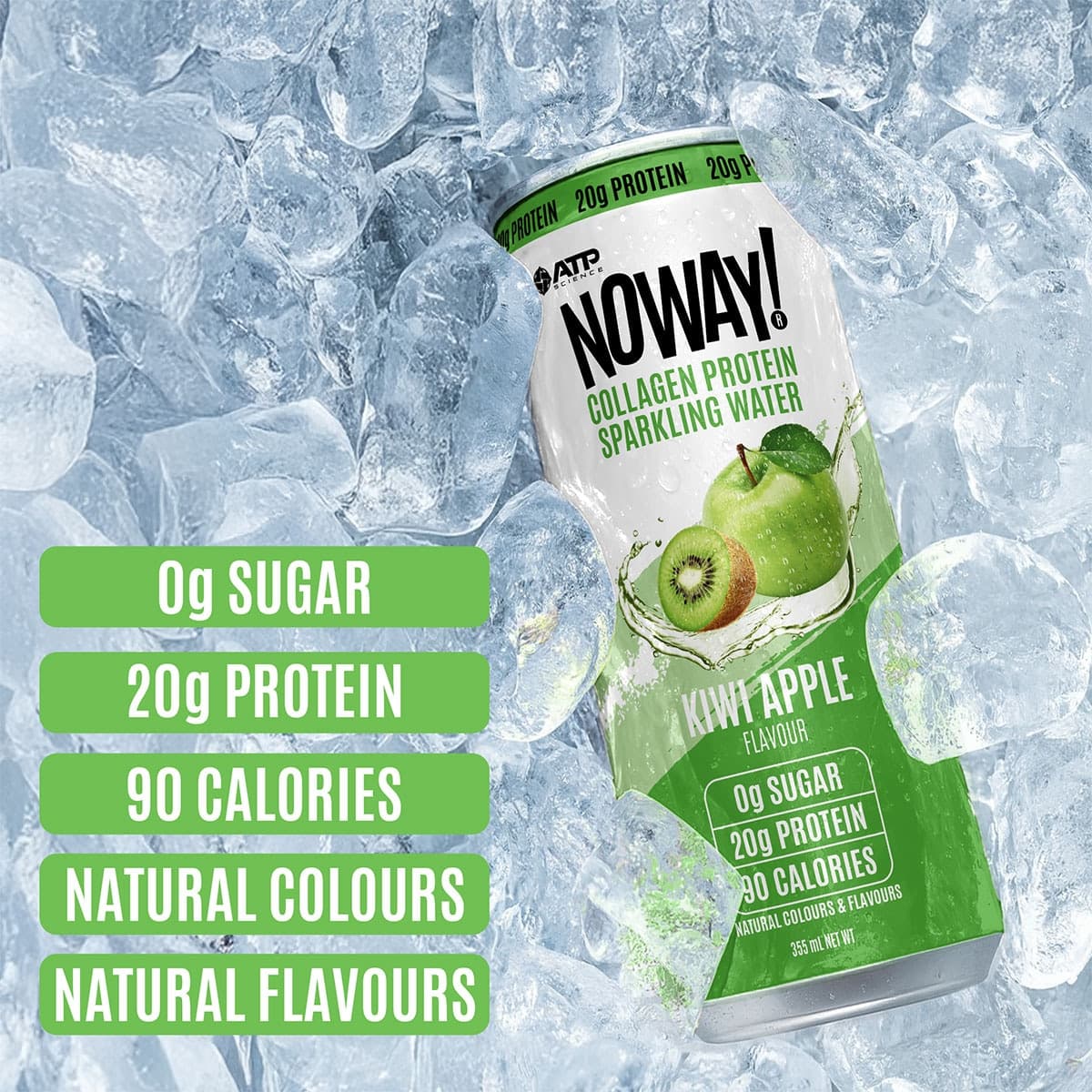 Thumbnail ATP Science Noway Collagen Protein Water Sparkling Water Kiwi Apple 355ml