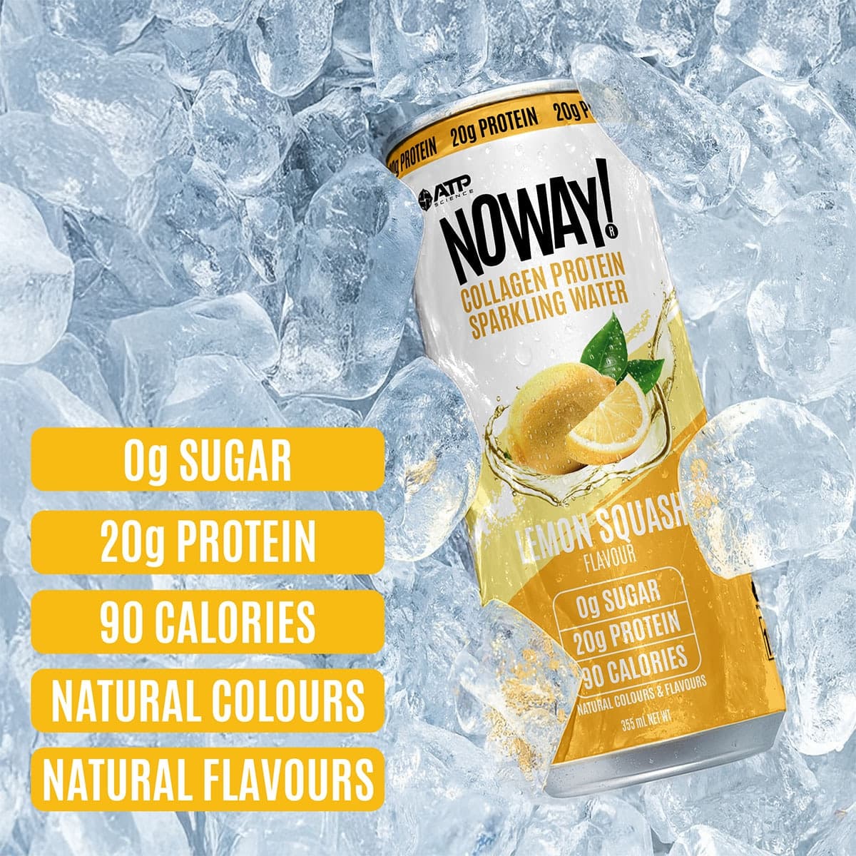 Thumbnail ATP Science Noway Collagen Protein Water Sparkling Water Lemon Squash 355ml