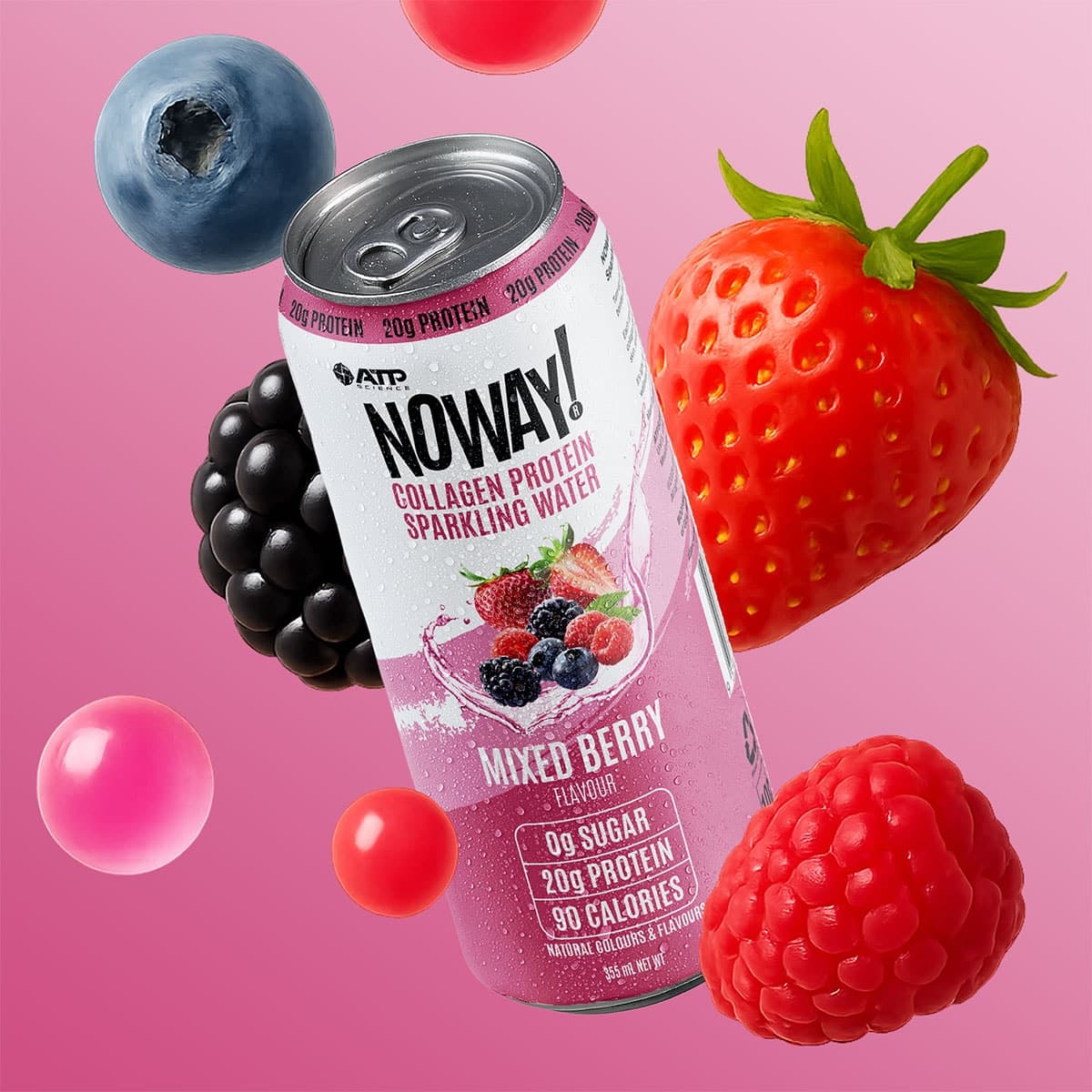 Thumbnail ATP Science Noway Collagen Protein Water Sparking Water Mixed Berry 355ml