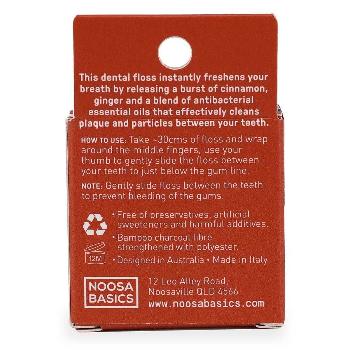 Thumbnail Noosa Basics Dental Floss with Bamboo Charcoal - Ginger + Cinnamon 35m