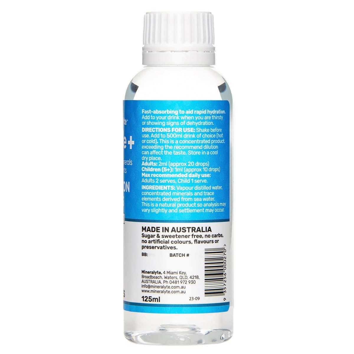 Thumbnail Mineralyte Hydrate+ Hydration Drops Unflavoured 125ml